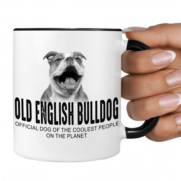 Old English Bulldog OEB Olde Englische Bulldogge Dog Tasse Kaffeetasse Kaffeebecher happy Design by Siviwonder