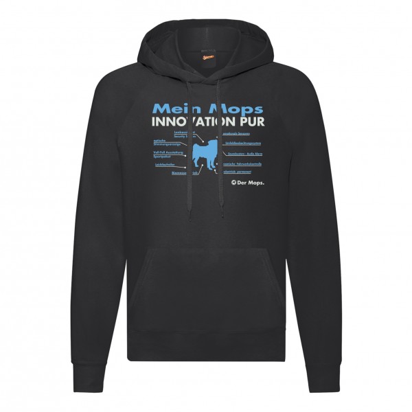 Mops Sweatshirt Innovation Hoodie Hundemotiv Pug Chinese Dutch Bulldog Dog Schwarz