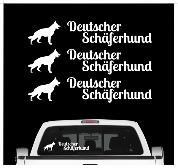 Deutscher Schäferhund Schäfer German Shepherd Dog 3er Set AUTOAUFKLEBER Aufkleber Hunde Hundemotiv by SIVIWONDER