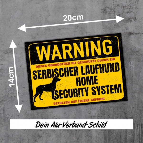 Schild Serbischer Laufhund Warning Security System Türschild Hundeschild Warnschild Hund Jagd