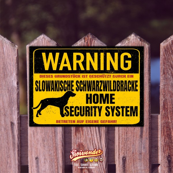 Schild Slowakische Schwarzwildbracke Warning Security System Türschild Hundeschild Warnschild Hund