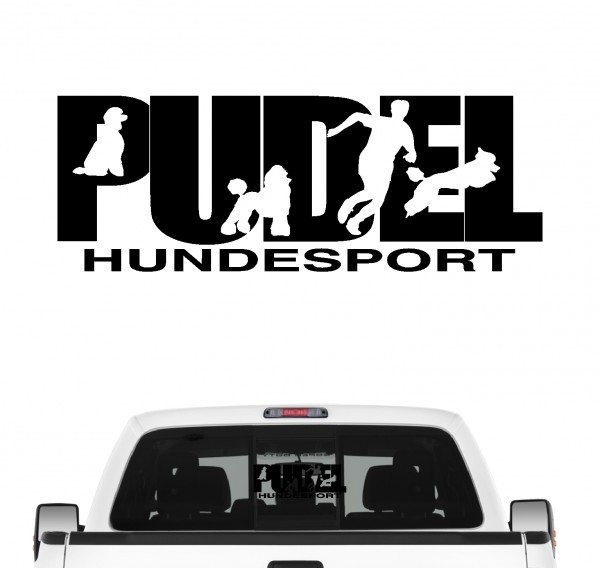 Pudel Hundesport Auto Aufkleber Hund Folie Poodle Großpudel Zwergpudel