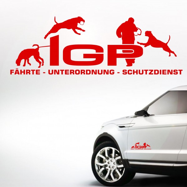 Aufkleber Hundemotiv Rasse IGP IPO Begleithund Prüfung Internationale Prüfungsordnung Gebrauchshudeprüfung Fährte Schutzdienst U