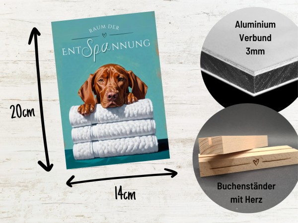 Hundeschild Deko Badezimmer Wellness Magyar Vizsla Schild Spruch