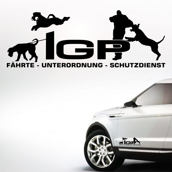 Aufkleber Hundemotiv Rasse IGP IPO Begleithund Prüfung Internationale Prüfungsordnung Gebrauchshudeprüfung Fährte Schutzdienst U