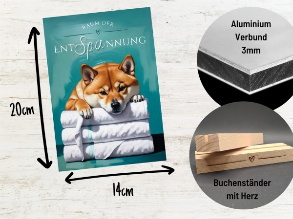 Hundeschild Deko Badezimmer Wellness Shiba Inu Schild Spruch