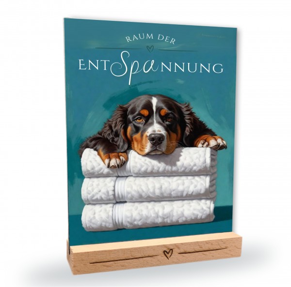 Hundeschild Deko Badezimmer Wellness Berner Sennenhund Schild Spruch