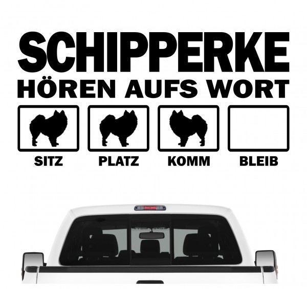 Schipperke Spitzke Spitske Spits Kleiner Schäferhund Hört aufs Wort Hunde Aufkleber Sticker Autoaufkleber Wandtattoo Tattoo
