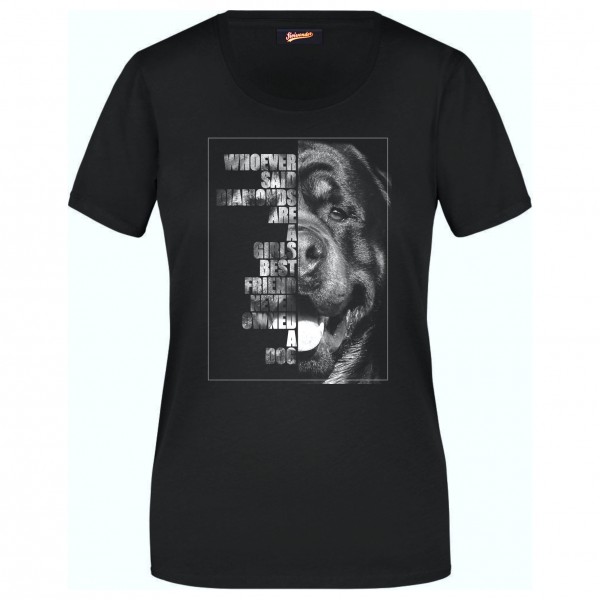 Rottweiler Damen T-Shirt Face Hundemotiv Rottie Rotty Rott