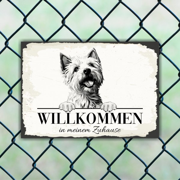 Hundeschild Willkommen Zuhause Westie Schild