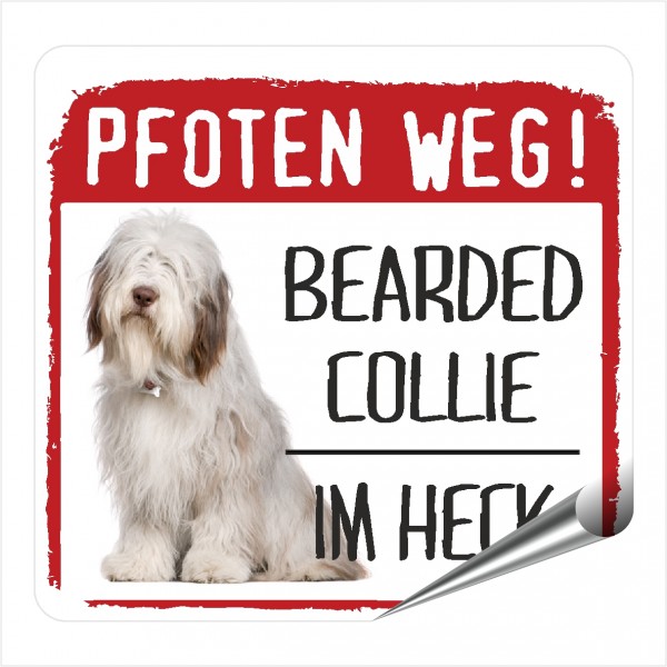 Bearded Collie Beardie Argle Bargle Highland Collie Sticker Aufkleber