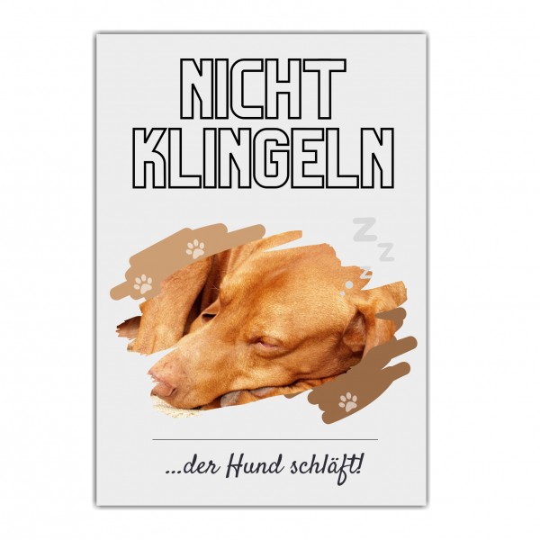 Magyar Vizsla Hund nicht klingeln schlafen Schild Dog Hund Spruch Türschild Hundeschild Wall Art Gefährte