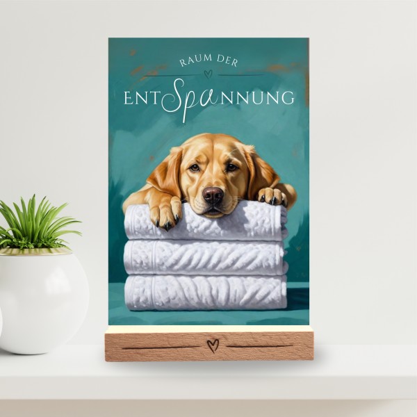 Hundeschild Deko Badezimmer Wellness Labrador Labby Schild Spruch