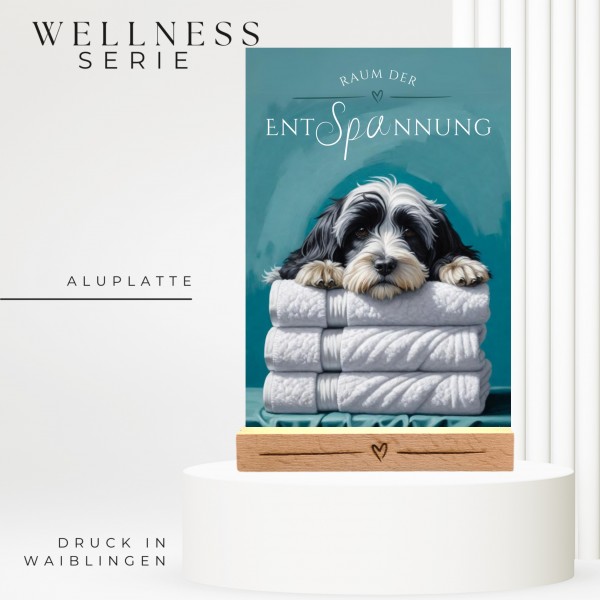 Hundeschild Deko Badezimmer Wellness Tibet Terrier Schild Spruch