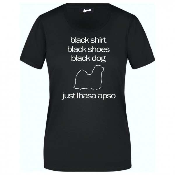 Lhasa Apsos Black Dog Unisex T-Shirt Hundemotiv Tibet Lhasa lion dog