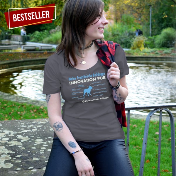 Französische Bulldogge Damen T-Shirt Innovation Hundemotiv Bulldog Frenchie