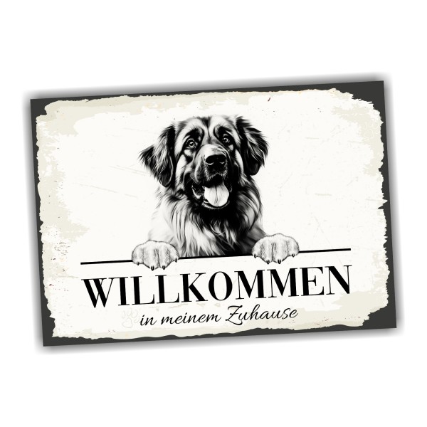 Hundeschild Willkommen Zuhause Leonberger Leo Schild Achtung Spruch