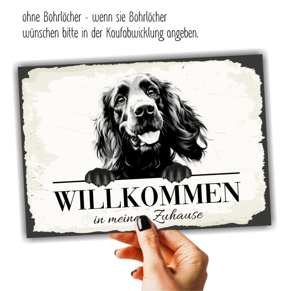 Hundeschild Willkommen Zuhause Cocker Spaniel Schild Achtung