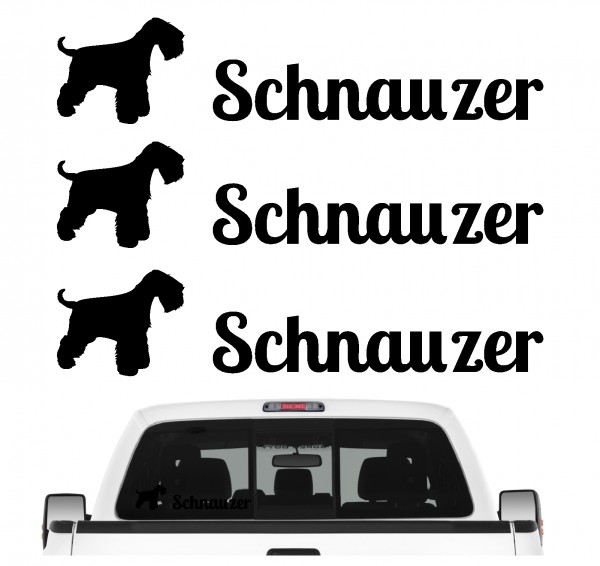 Schnauzer Mittelschnauzer Zwergschnauzer Mittel Zwerg 3er Set AUTOAUFKLEBER Aufkleber Hunde Hundemotiv by SIVIWONDER