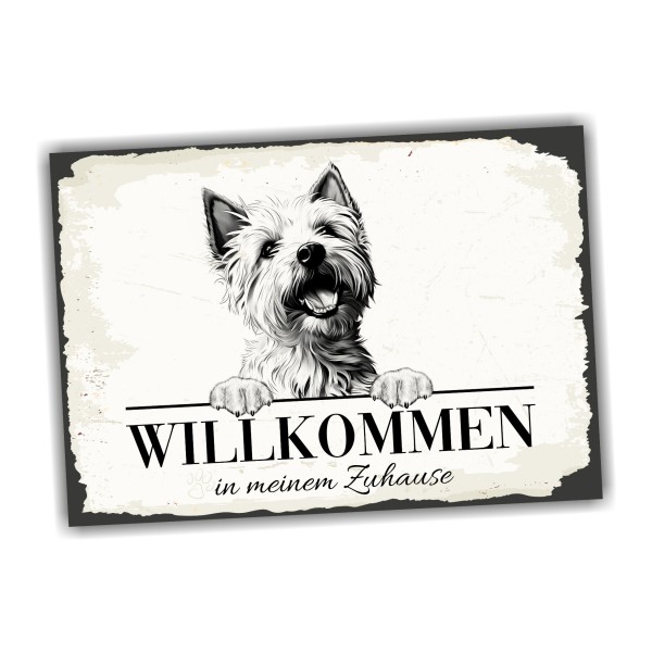 Hundeschild Willkommen Zuhause Westie Schild