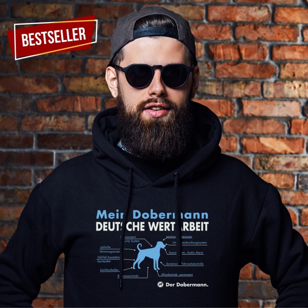 Dobermann Unkupiert Sweatshirt Innovation Hoodie Hundemotiv Doberman Pinscher