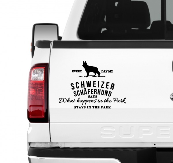 Schweizer Schäferhund Vintage Hundeaufkleber Hundemotiv Auto Folie Berger Blanc