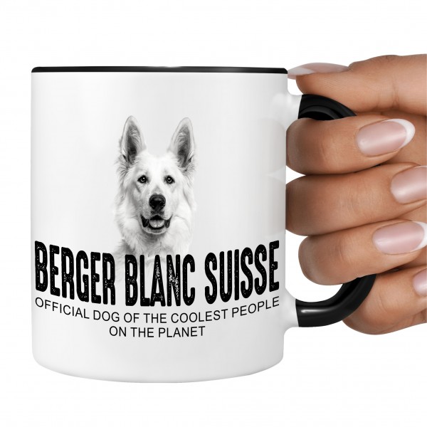 Berger Blanc Suisse Schweizer Schäferhund weißer Dog cool Leute lustig Dog Tasse Kaffeetasse Kaffeebecher happy Design by Siviwonder