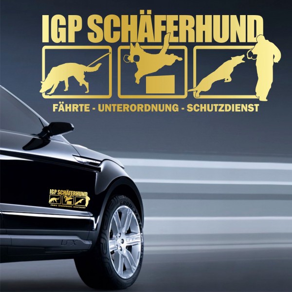 Aufkleber Hundemotiv Rasse IGP IPO Begleithund Prüfung Internationale Prüfungsordnung Gebrauchshudeprüfung Fährte Schutzdi