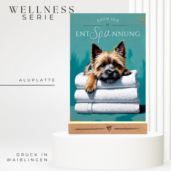 Hundeschild Deko Badezimmer Wellness Cairn Terrier Kern Schild Spruch