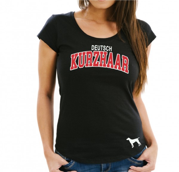 Deutsch Kurzhaar Damen T-Shirt Extreme Hundemotiv DK Vorstehhund German Shorthaired Pointer Jagdhund Jäger