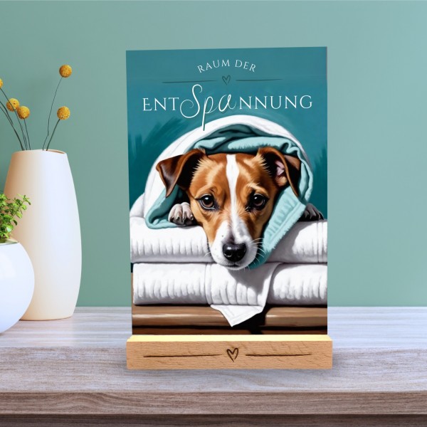 Hundeschild Deko Badezimmer Wellness Jack Russell Terrier Schild Spruch