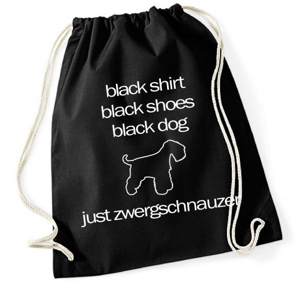 Zwergschnauzer Turnbeutel Black Dog Hundemotiv Schnauzer