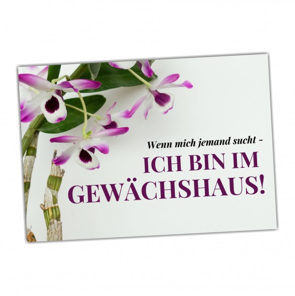 Garten wenn mich jemand sucht, ich bin im Gewächshaus Orchidee Sprüche Türschild Warnschild Spruch Schild happy Design by Siviwonder