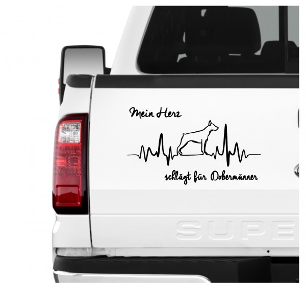 Dobermann Dobi Dobie Doberman Pinscher Dog Hundeaufkleber Herz AUTOAUFKLEBER Hunde HEARTBEAT EKG by SIVIWONDER