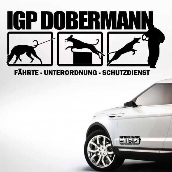 Aufkleber Hundemotiv Rasse IGP IPO Begleithund Prüfung Internationale Prüfungsordnung Gebrauchshudeprüfung Fährte Schutzdi