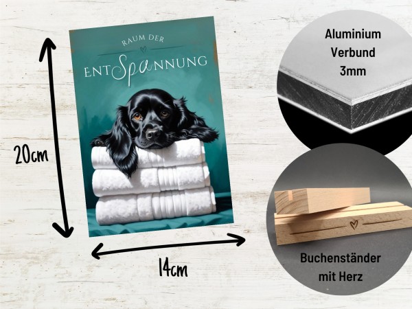 Hundeschild Deko Badezimmer Wellness Cocker Spaniel Schild Spruch