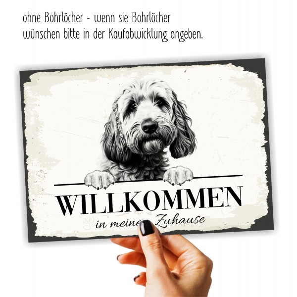 Hundeschild Willkommen Zuhause Cockapoo Schild Achtung Spruch