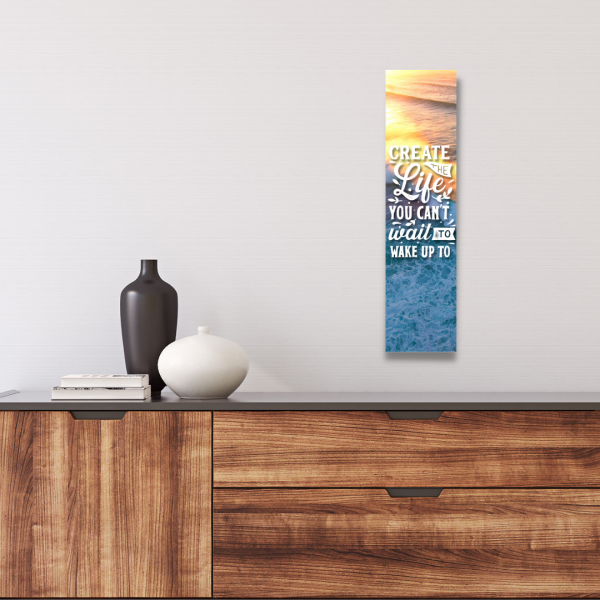 Create The Life Schild Strand Wellen Spruch Türschild Warnschild Metallschild Ocean Sea