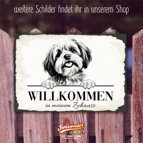 Hundeschild Willkommen Zuhause Shih Tzu Tibet Schild Achtung Spruch