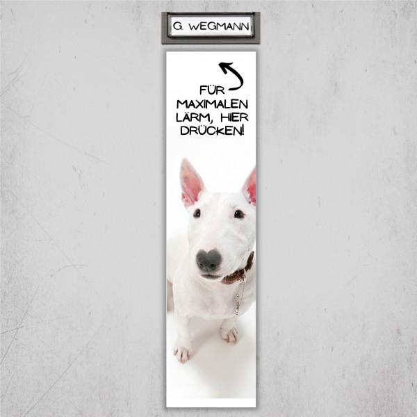 Bullterrier Mini Bully Bull Terrier Dog Türschild Warnschild Hundeschild Schildr happy Design by Siviwonder