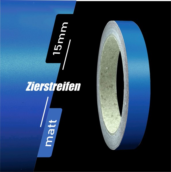Zierstreifen Matt verkehrsblau blau hellblau 15mm in in 10 m Länge für Auto Boot Klebeband Dekorstreifen Tuningstreifen Autofolie Siviwonder