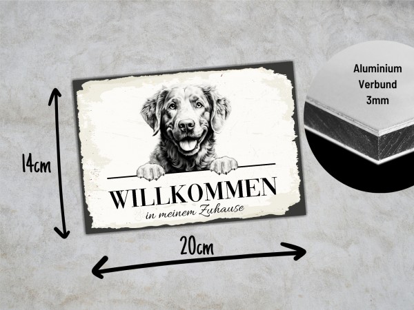 Hundeschild Willkommen Zuhause Chesapeake Bay RetrieverSchild Achtung