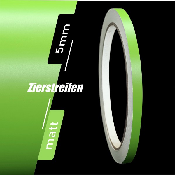 Zierstreifen Matt lindgrün grün lind 5mm in in 10 m Länge für Auto Boot Klebeband Dekorstreifen Tuningstreifen Autofolie Siviwonder