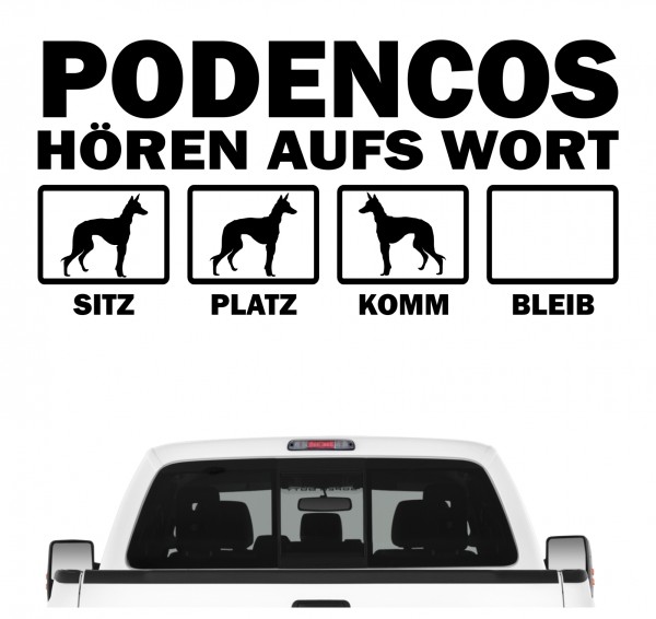 Podenco Ibicenco Canario Not Tierrettung Spanien Hört aufs Wort Hunde Aufkleber Sticker Autoaufkleber Wandtattoo Tattoo