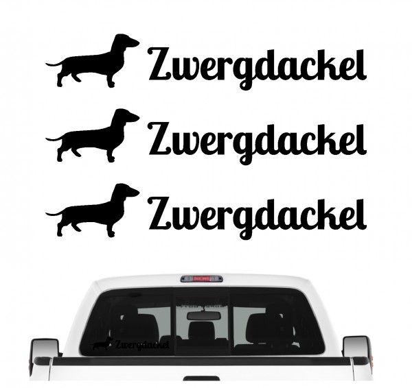 Zwergdackel Dackel Teckel Dachshund Miniature Mini Dog 3er Set AUTOAUFKLEBER Aufkleber Hunde Hundemotiv by SIVIWONDER