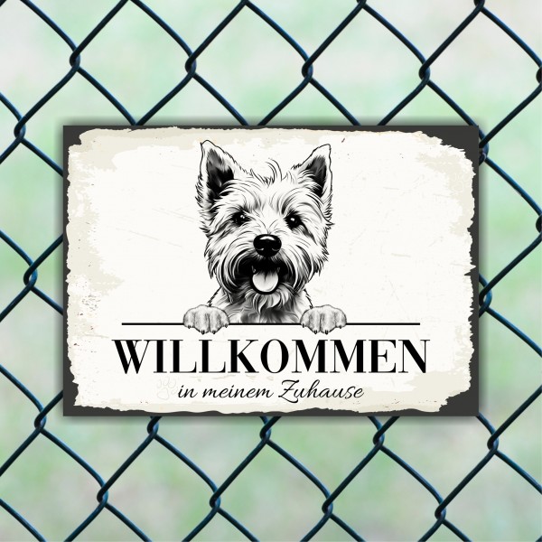 Hundeschild Willkommen Zuhause Westie Schild