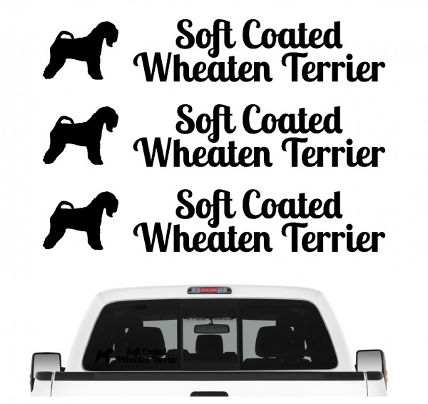 Soft Coated Wheaten Terrier Irish Wheatie ISCWT Dog 3er Set AUTOAUFKLEBER Aufkleber Hunde Hundemotiv by SIVIWONDER