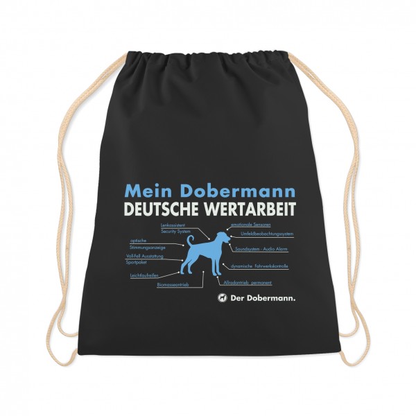Dobermann Unkupiert Turnbeutel Innovation Hundemotiv Dobi Doberman Pinscher Schwarz