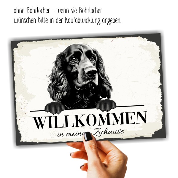 Hundeschild Willkommen Zuhause Cocker Spaniel Schild Achtung