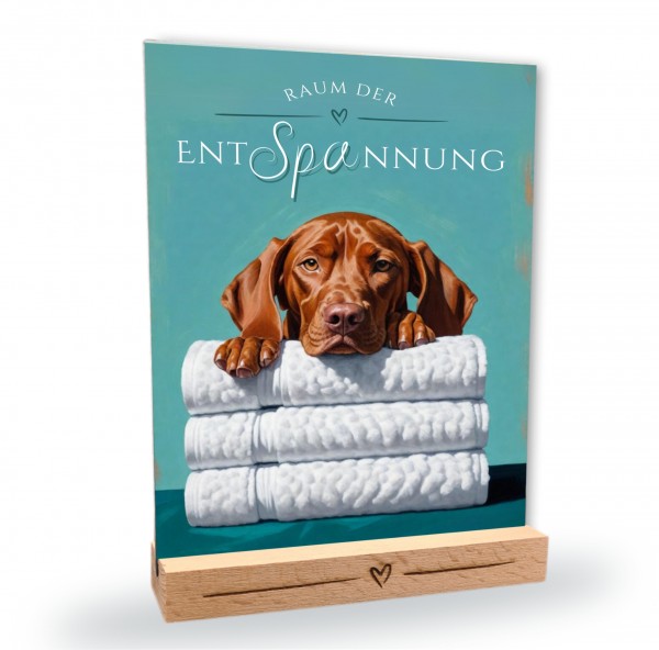 Hundeschild Deko Badezimmer Wellness Magyar Vizsla Schild Spruch